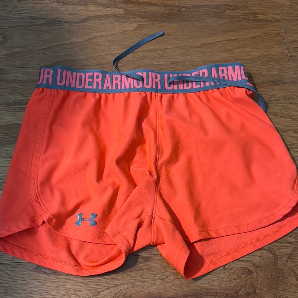 Under Armour Orange Athletic Shorts Lightweight Performance